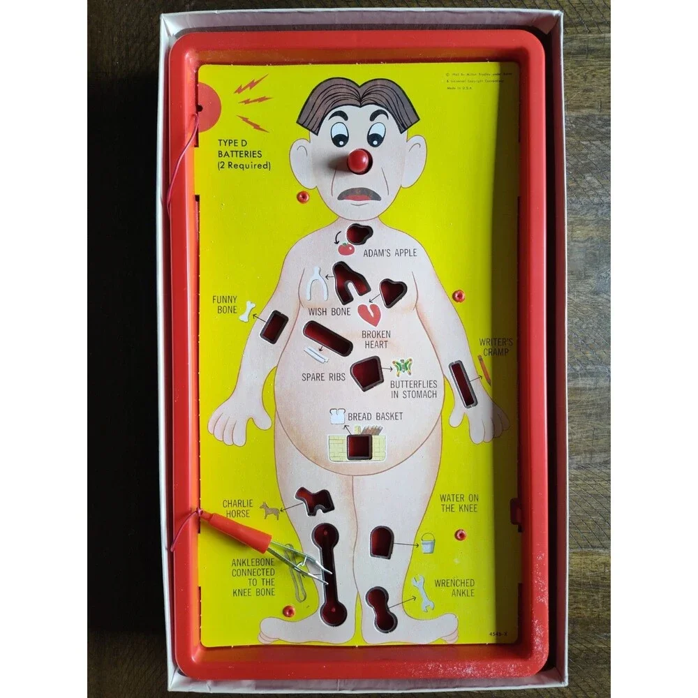 VTG 1965 Operation- Electronic Skill Board Game, Smoking Doctor, UNTESTED